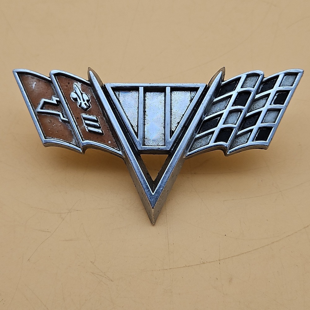 1964 - 1967 Chevrolet Cross Flag Emblem Corvette Impala OEM #3840318 Chevy